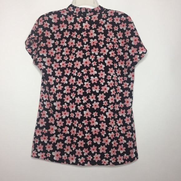 CAbi Harmony Floral Blouse XS 5347 Black & Pink - Picture 3 of 8